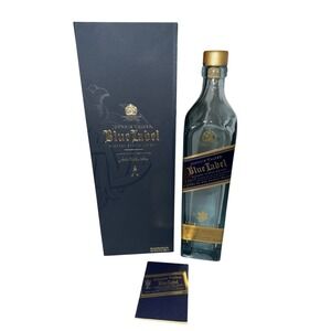 Johnnie Walker Blue Label Scotch Whiskey Empty Bottle w/ Display Box